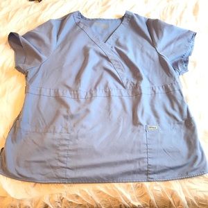 Grey's Anatomy 3 Pocket Mock Wrap Scrub Tops Ceil
